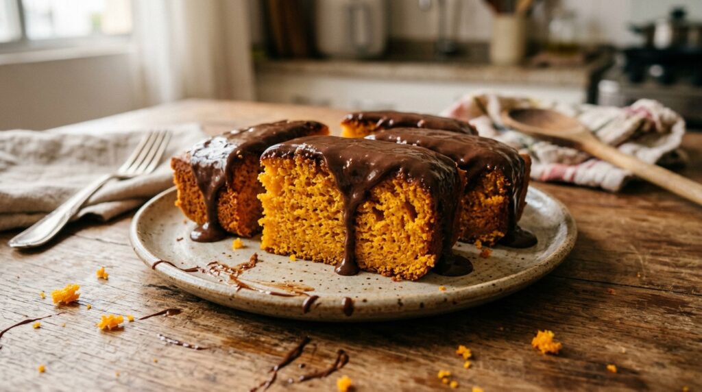 Bolo de Cenoura com Calda de Chocolate Fácil
